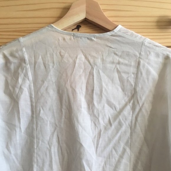 James Perse semi-sheer silk blend boxy relaxed fit oversized button down blouse - Picture 9 of 15